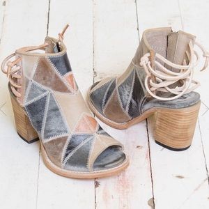 Freebird by Steven multicolor patchwork booties